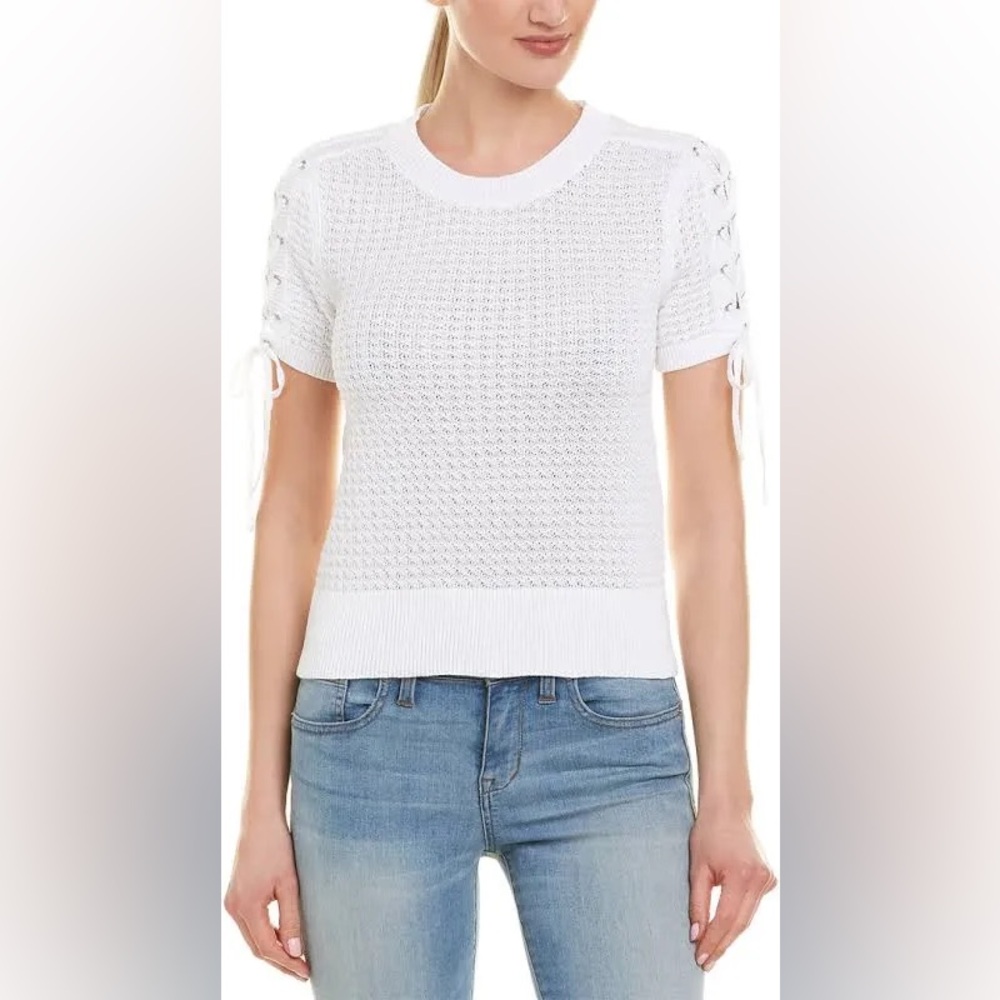 Rag & Bone Iona Crewneck Lace-Up Sleeve Sweater Knit Top size small